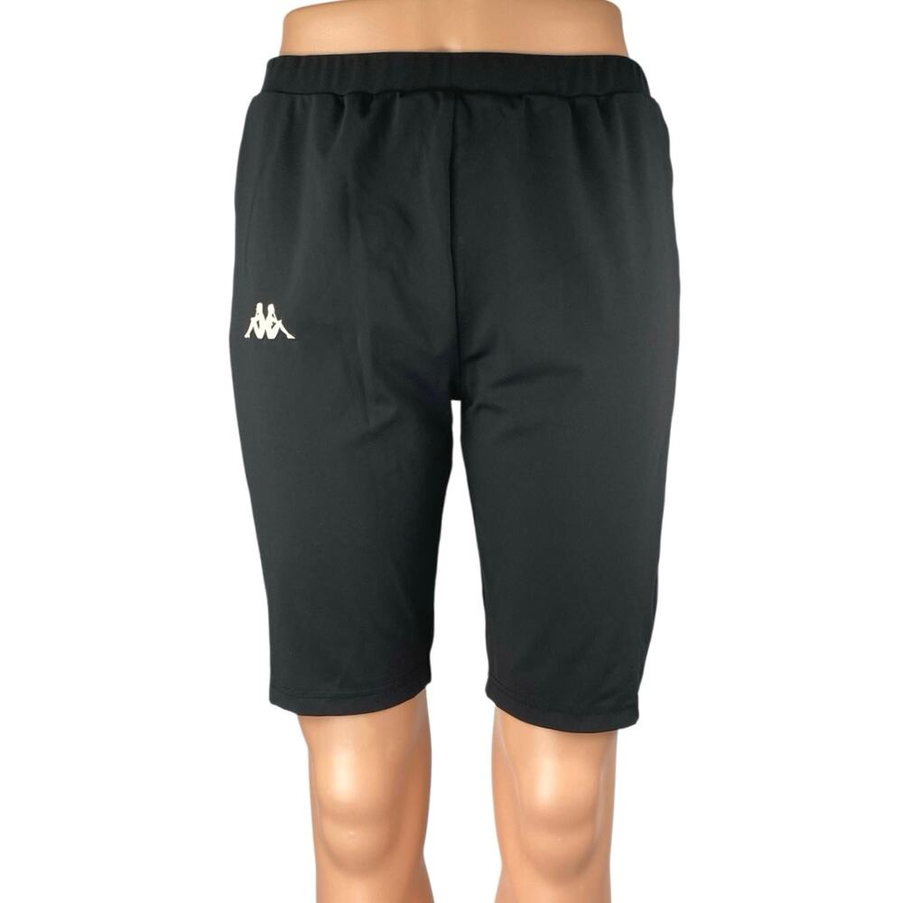 Kappa Women's Black High Waisted Athletic Workout Running Biker Shorts Size M